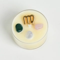 Handmade Virgo soy tea light candle with natural crystals in a transparent holder - Virgo