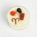 Handmade Aries scented soy candle with crystals and golden zodiac sign in glass - Aries