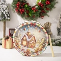 Christmas shaman drum with gingerbread man illustration and plush mallet for holiday decor - Gingerbread House