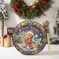 Gingerbread man Christmas percussion drum with a wooden mallet and festive decoration - Gingerbread Man with Candies