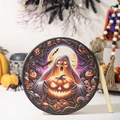 Halloween Schamanentrommel mit Geist- und Kürbisdruck inklusive Plüschschlägel - Kürbis Untote Stil