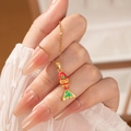 Chic ocean series colorful fish pendant necklace with golden chain on hand - Red Yellow Fish