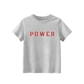 T-shirt classica in cotone grigio con stampa POWER vintage per bambini e ragazzi - 140cm / Grigio Melange