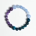 Naturkristall-Armband mit Farbverlauf aus Amethyst, blauem Chalcedon und Apatit-Perlen - Armband-Wassermann