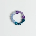 Natürliches Kristallarmband mit Amethyst und Aquamarin Perlen im Farbverlauf - Ring-Wassermann