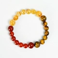 Naturkristall Armband mit Citrin, rotem Achat und Tigerauge Perlen für Damen - Armband-Löwe