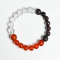 12 Sternzeichen Naturkristall-Armband mit Granat, rotem Achat und Bergkristall - Armband-Widder