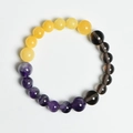Tierkreisarmband mit gelben Citrin- und lila Amethyst-Natursteinedelsteinperlen - Armband-Schütze