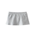 Girl's grey elastic waist cotton mini skirt with side slits and knitted texture - 90cm / Heather Grey