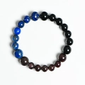 Handgemachtes Perlenarmband mit natürlichen Lapis, Obsidian und Granat Rundsteinen - Armband-Skorpion