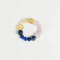 Naturkristall Perlenring mit Citrin und Lapislazuli in kreisförmigem Design - Ring-Waage