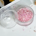 Frasco de vidrio texturizado con tapa lleno de cristales rosas para joyería - Tarro Grande Mongol + 400g Cuarzo Rosa