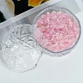 Piedras de cristal rosa en un lujoso tarro de cristal con corte de diamante para joyas - Tarro Cielo Estrellado + 400g Cuarzo Rosa