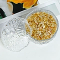 Tarro de cristal transparente con piedras de citrino amarillo y tapa a juego - Tarro Cielo Estrellado + 400g Citrino de Brasil