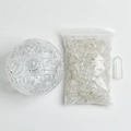 Kit de limpieza de cristal blanco con cuenco de vidrio tallado y pilar de cuarzo - Tarro Cielo Estrellado + Cuarzo Claro + Punta de Cuarzo Claro