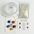 Set cristales curativos Virgo con frasco de vidrio y piedras naturales en bolsa - Tarro Grande Mongol - Set Zodiaco Virgo