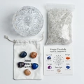 Set cristales Virgo con cuenco de cristal, bolsa y piedras curativas naturales - Tarro Cielo Estrellado - Set Zodiaco Virgo
