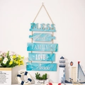 Targa in legno con trama marmo blu e citazioni ispiratrici con corda decorativa - Motivo Marmo Blu (Stile A)