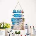 Targa da parete in legno a 5 livelli in stile nautico con citazioni ispiratrici e marmo - Marmo Blu Marrone Oro (Stile C)