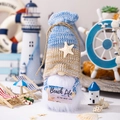 Blue beach gnome plush decoration with starfish knit hat and sea life sign - Style C-Beach Life IS THE BEST LIFE