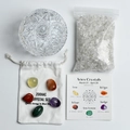 Set cristales Aries con cuenco de vidrio y piedras de energía pulidas en bolsa de algodón - Tarro Cielo Estrellado - Set Zodiaco Aries