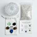 Set de cristales Capricornio con tarro de cristal, piedras naturales y bolsa de lino - Tarro Cielo Estrellado - Set Zodiaco Capricornio