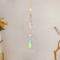Detalle de atrapasol de amatista con aros dorados y colgantes de cristal con brillo AB - Estilo de Colgante de Lágrima de Rayos de Sol (NO.4)
