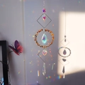 Detail of crystal suncatcher casting rainbow light reflections on a wall with natural light - Tiger Eye (N0.7 虎眼)