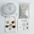 Set de cristales signo Leo con cuenco de cristal, piedras naturales y bolsa algodón - Tarro Cielo Estrellado - Set Zodiaco Leo