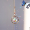 Dettaglio dell'acchiappasole con cristalli naturali e prisma che crea effetti arcobaleno - 30cm (N0.7)