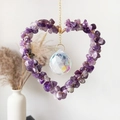 Atrapasol de cristal amatista en forma de corazón para decoración del hogar - Amatista