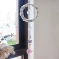 Zonnevanger met witte breukstenen, AB-kristallen hart en metalen vlinder hanger - Grijze Maansteen (6001515769295)