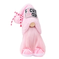 Gnomo de peluche rosa para concienciación cáncer de mama con lentejuelas Fight Cancer - Gnomo con Tema Rosa contra el Cáncer (Muñeco de Visita Rosa)