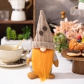 Gnomo decorativo con barba arancione e cappello a maglia a tema caffè - Stile Barba (Uomo-Giallo)