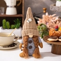 Gnomo decorativo caffè con cappello a maglia, trecce lunghe e tazzina da caffè - Stile Trecce (Donna-Giallo)
