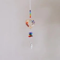 Detailed view of heart-shaped Tree of Life wall hanging with colorful crystal chips - Gold Heart Tree of Life (DB1)