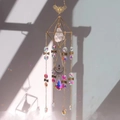 Crystal butterfly suncatcher with raw white stone and metal geometric frame - Standard Spec / White Crystal