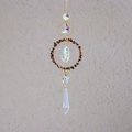 Bohemian sun catcher with crescent moon crystal and tiger eye stones for garden - Tiger's Eye Style (L3-7)