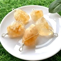 Lot de cinq pendentifs en citrine brute faits main avec fil d'argent torsadé - 1-2CM / Citrine