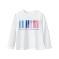 Dettaglio della maglietta bianca in cotone a maniche lunghe per bambini con stampa - 130cm / Bianco Sporco