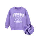 Détail du sweat violet pour filles montrant la doublure en polaire douce et chaude - Taille 90 / Violet