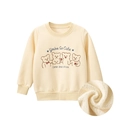 Sweat-shirt beige pour enfants avec imprimé ours et doublure polaire douce et chaude - Abricot Beige / 90cm