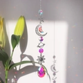 Zonnevanger met sterren en maan, voorzien van kleurrijke AB-kristallen hangers - Astronomie Symbool Stijl (Y3)