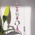 AB kristallen zonnevanger met dubbel hart metaalaccent en prisma hanger - Y6 / 4050cm