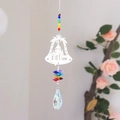 Elegante regenboog suncatcher met zilveren bel hanger en kristallen druppel decoratie. - Zilver Hol Kasteel Stijl (1) / 45-50cm