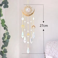 27cm sun and moon crystal suncatcher with golden metal charms and water drop pendants - Sun And Moon Style / Gold
