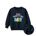 Sudadera de forro polar azul marino para niños con osos de dibujos y cuello redondo - Azul real / 90cm