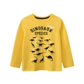 T-shirt per bambini a maniche lunghe giallo brillante con stampa grafica dinosauri - 110cm / Oro