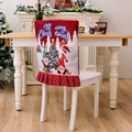 Housse de chaise rouge de Noël avec imprimé gnome et lettrage Merry Christmas festif - Housse de Chaise Imprimée à Volants à Pois