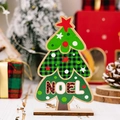 Décoration de table sapin de Noël en bois avec texte NOEL et étoile rouge festive - Style Sapin de Noël (NOEL)